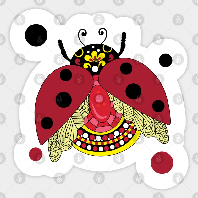 Lucky Ladybug Gemstone Sticker by HotPinkStudio.Me